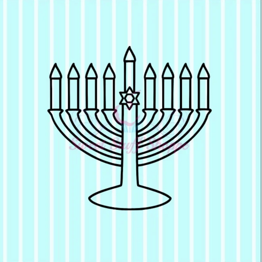 MENORAH PYO , Silk Screen, Cookie Silk Screen, Custom Cookie Silk Screen, Mesh Stencil, Cookie Stencil
