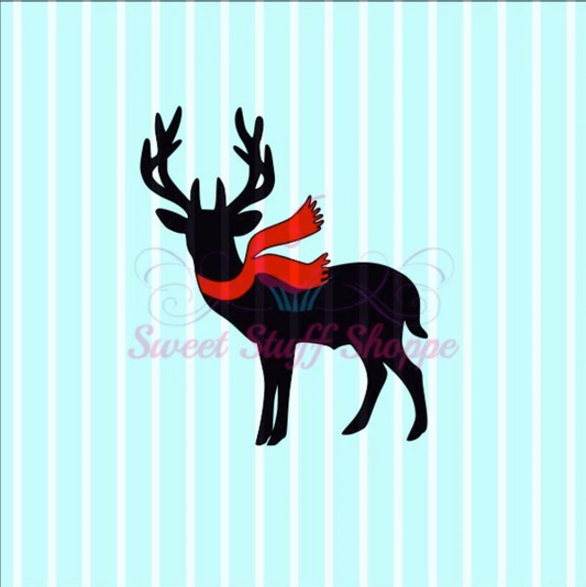 CHRISTMAS DEER - Front Facing - Silk Screen, Cookie Silk Screen, Silk Screen Cookie Stencil,  Cookie Stencil, Custom Silk Screen
