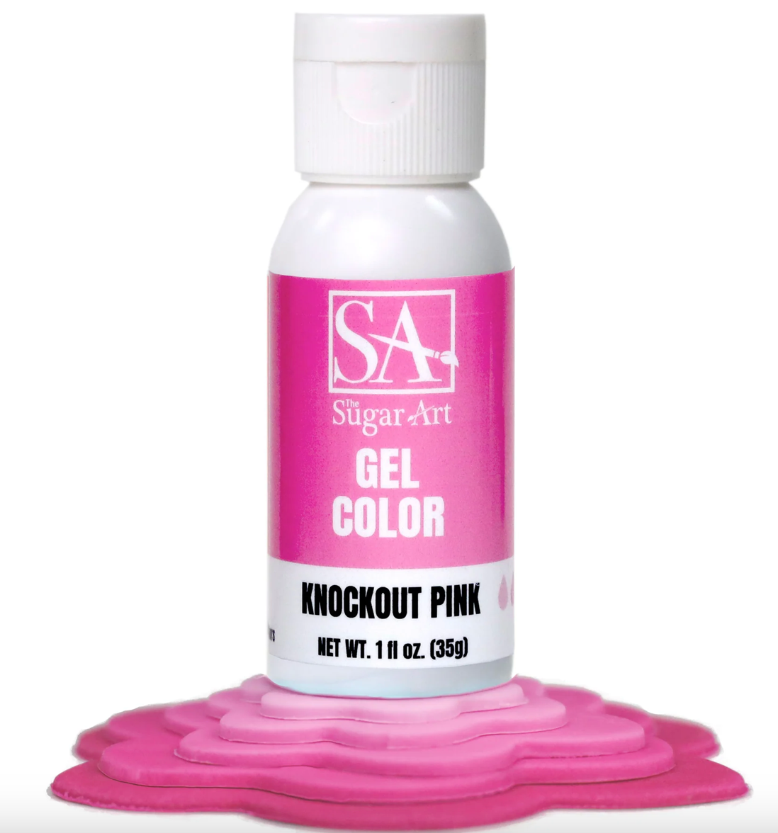 THE SUGAR ART Gel Colors - Knockout Pink -  1 Ounce Bottle