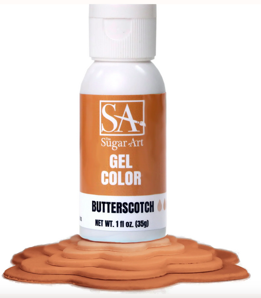 THE SUGAR ART Gel Colors - Butterscotch -  1 Ounce Bottle