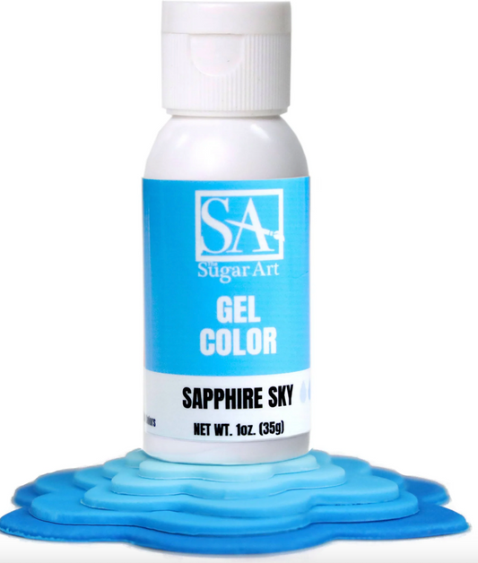 THE SUGAR ART Gel Colors - Sapphire Sky -  1 Ounce Bottle