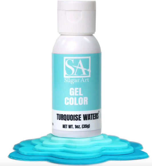 SUGAR ART Gel Color - Turquoise Waters - 1 Ounce Bottle