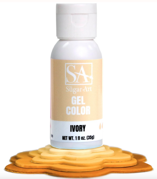 THE SUGAR ART Gel Coloring - Ivory - 1 Ounce Bottle