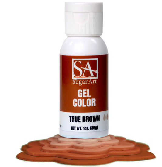 THE SUGAR ART Gel Colors! TRU BROWN - 1 ounce bottle.