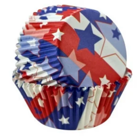 PATRIOTIC Cupcake Liners, Baking Cups, Pack of 50