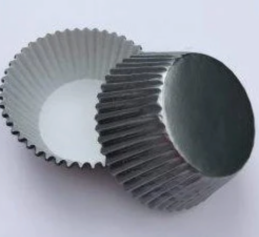 GRAY FOIL Cupcake Liners