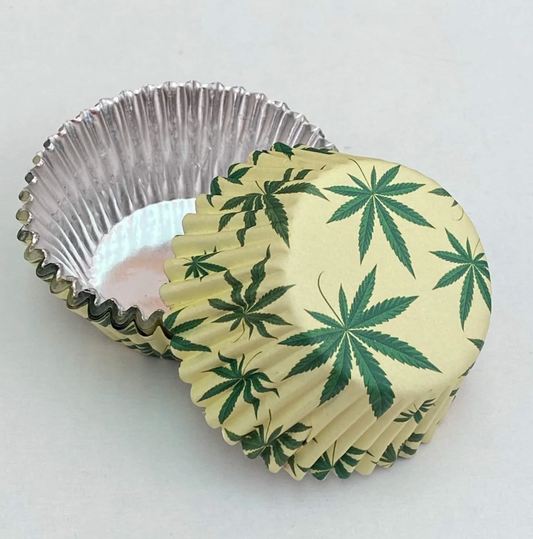 MARIJUANA FOIL LINED Cupcake Liners, Cupcake Papers, Standard Liners