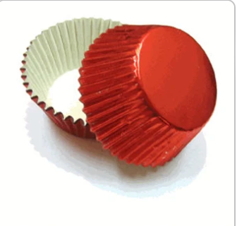 RED FOIL Mini Baking Cups 