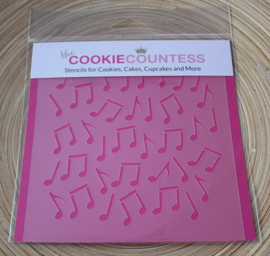 MUSIC NOTES Cookie Countess, Cookie Stencil/Cupcake Stencil