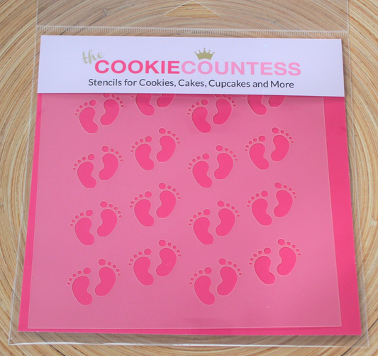 BABY FOOTPRINTS Cookie Countess, Cookie Stencil/Cupcake Stencil