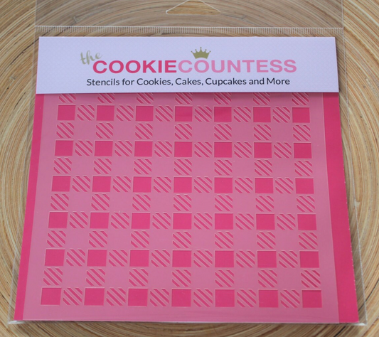 MINI BUFFALO PLAID Cookie Countess, Cookie Stencil/Cupcake Stencil