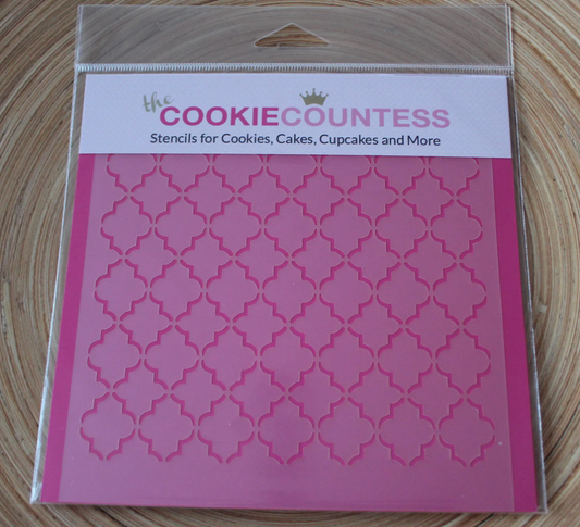 QUATREFOIL STENCIL, Cookie Countess, Cookie Stencil/Cupcake Stencil