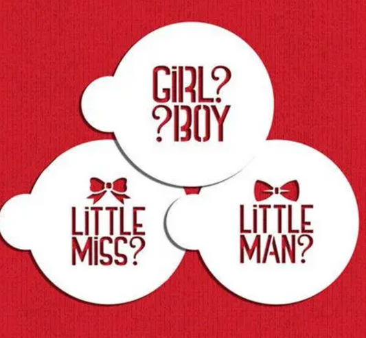 GENDER REVEAL  Cookie Stencil  Set "Designer Stencils"