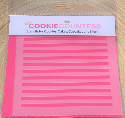 NARROW STRIPE Stencil, Cookie Countess, Cookie Stencil/Cupcake Stencil
