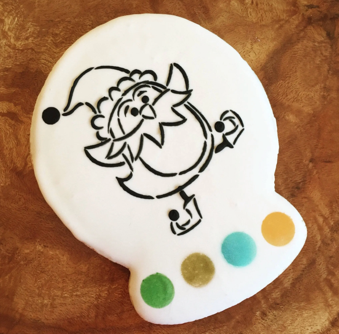 DANCING PENGUIN Elf PYO Cookie Countess, Cookie Stencil/Cupcake Stencil
