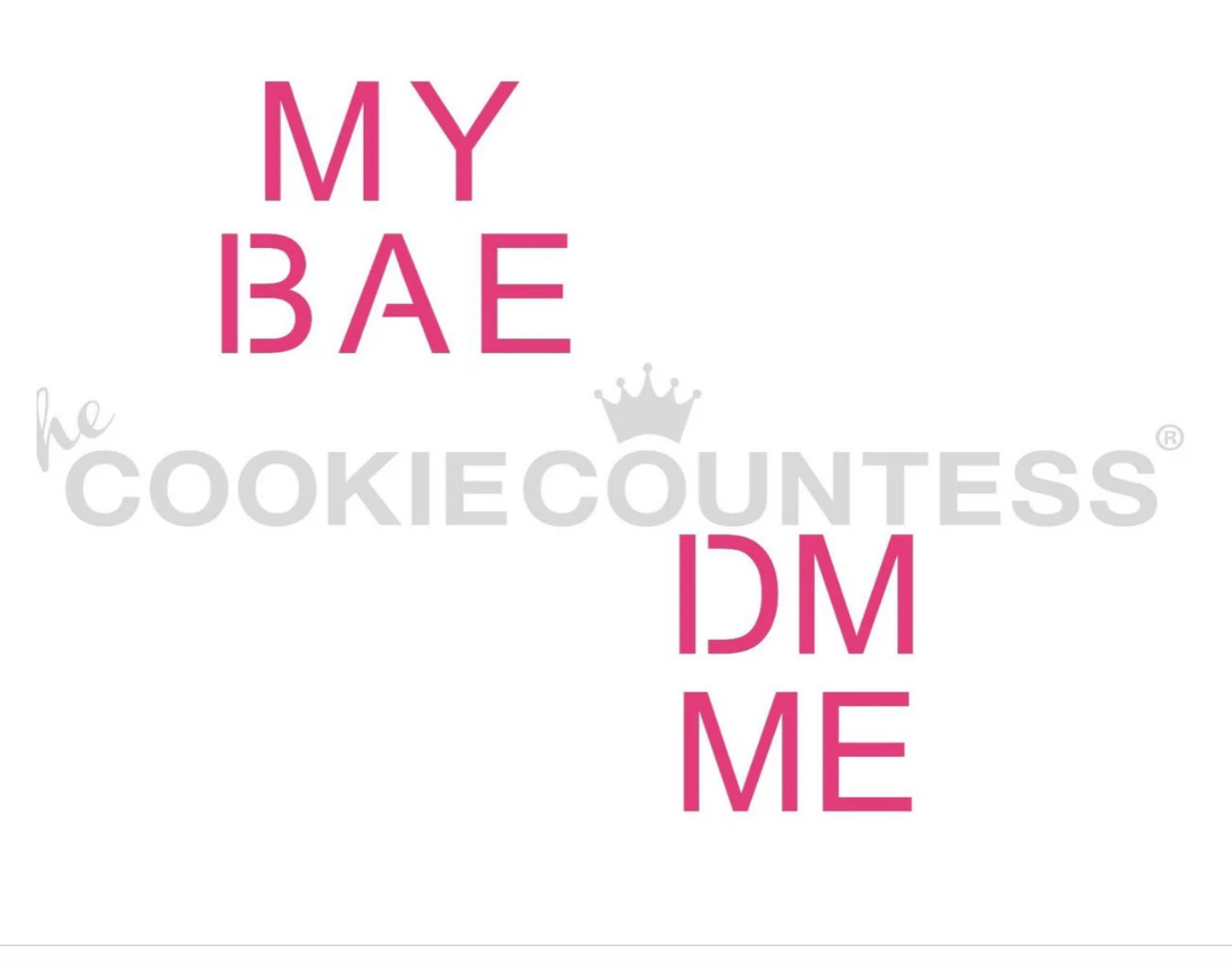 MODERN CONVERSATION HEARTS Stencil Set, Cookie Countess, Cookie Stencil/Cupcake Stencil