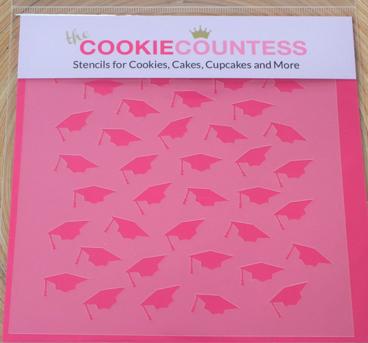 GRADUATION HATS Cookie Countess, Cookie Stencil/Cupcake Stencil