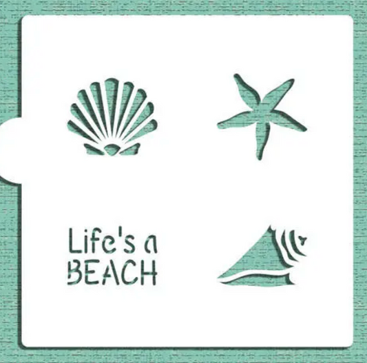 LIFE'S A BEACH Stencil "Designer Stencils" 5" x 5"