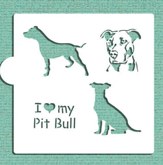 I LOVE MY Pit BULL Cookie Stencil "Designer Stencils" 5" x 5"