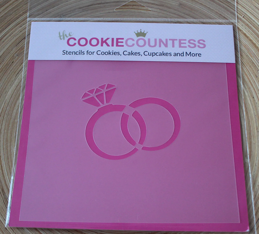 WEDDING RINGS Cookie Countess, Cookie Stencil/Cupcake Stencil