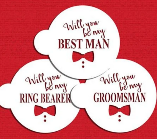 Will You Be My GROOMSMAN? Cookie Stencil  Set "Designer Stencils"