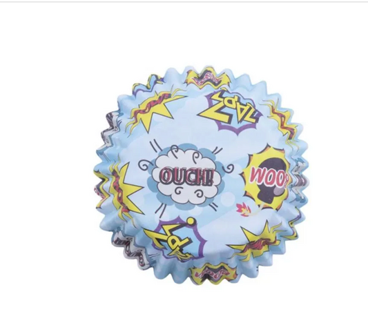 PME COMIC BOOK- Cupcake Liners - Standard - 30 Per Pack - Foil Lined