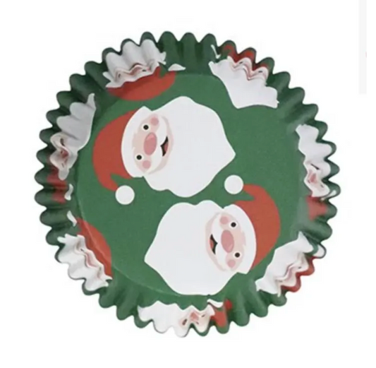 PME CHRISTMAS SANTA - Cupcake Liners - Standard - 30 Per Pack - Foil Lined