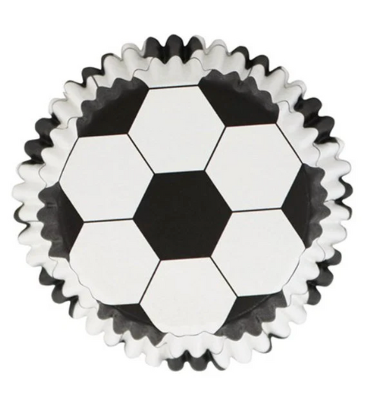 PME SOCCER/FOOTBALL - Cupcake Liners - Standard - 30 Per Pack - Foil Lined