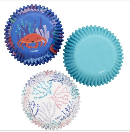 WILTON SEA LIFE Cupcake Liners, Baking Cups, Pack of 75, Wilton Baking Cups