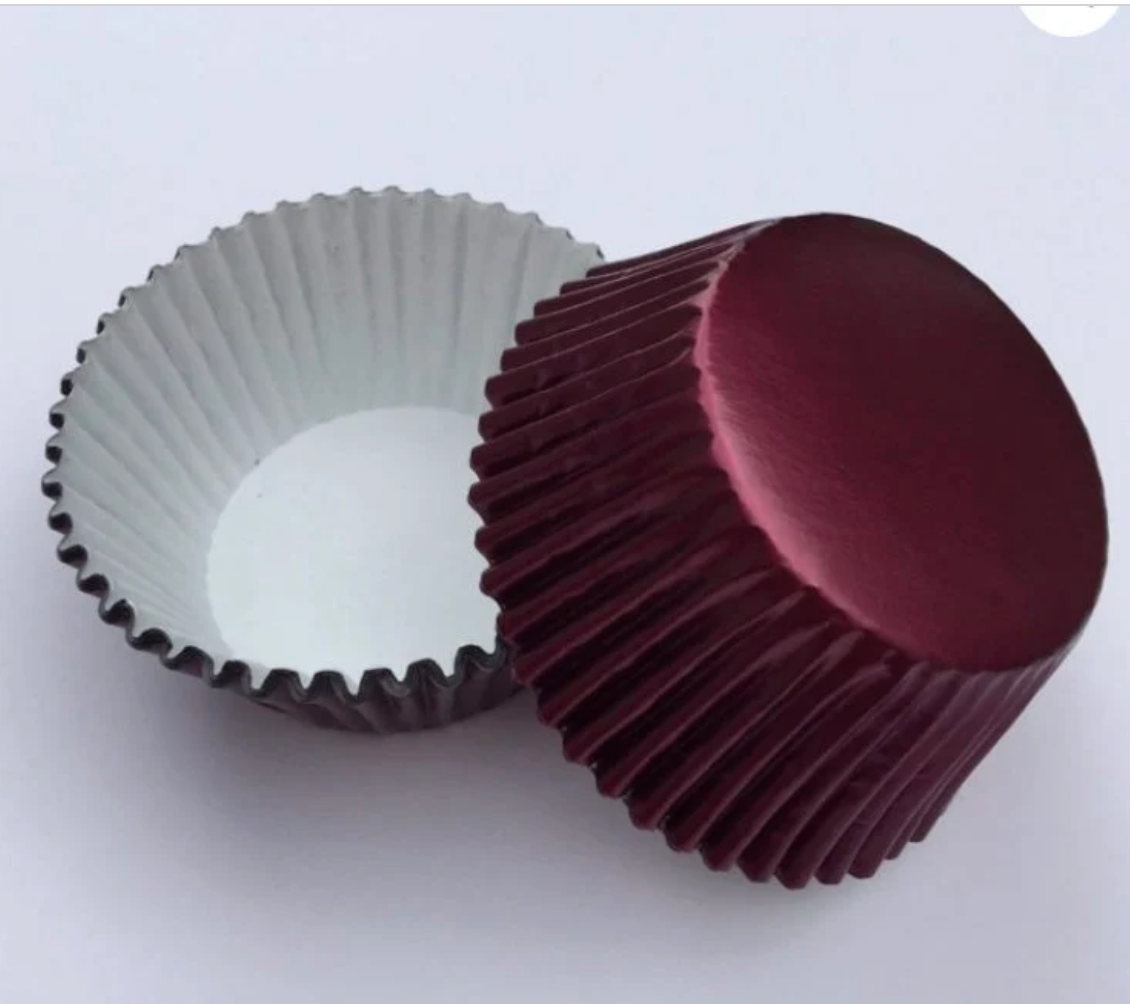 BURGUNDY JUMBO Foil Cupcake Liners, Cupcake Liners, 30 Pieces