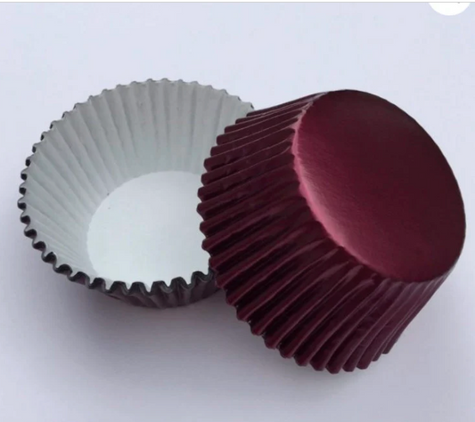 BURGUNDY JUMBO Foil Cupcake Liners, Cupcake Liners, 30 Pieces