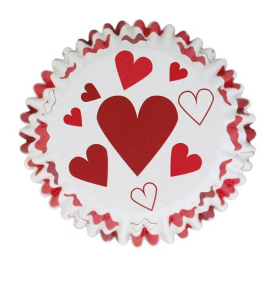 PME LOVE HEARTS - Cupcake Liners - Standard - 30 Per Pack - Foil Lined