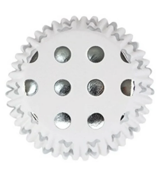PME METALLIC SILVER - Cupcake Liners - Standard - 30 Per Pack - Foil Lined