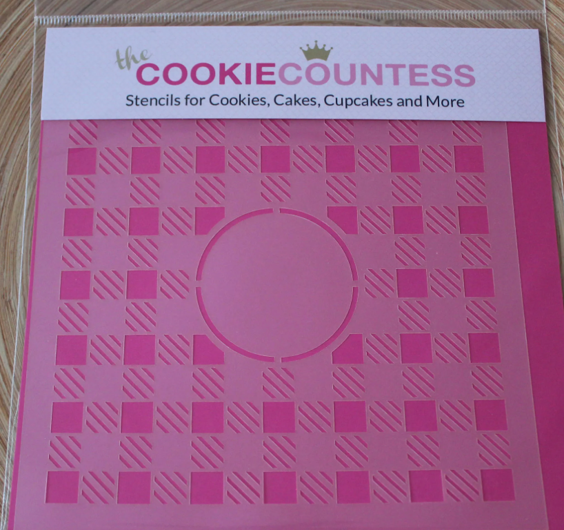 BUFFALO PLAID MONOGRAM Cookie Countess, Cookie Stencil/Cupcake Stencil