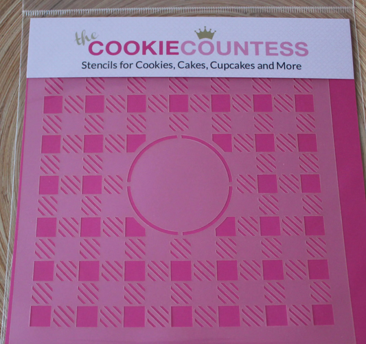 BUFFALO PLAID MONOGRAM Cookie Countess, Cookie Stencil/Cupcake Stencil