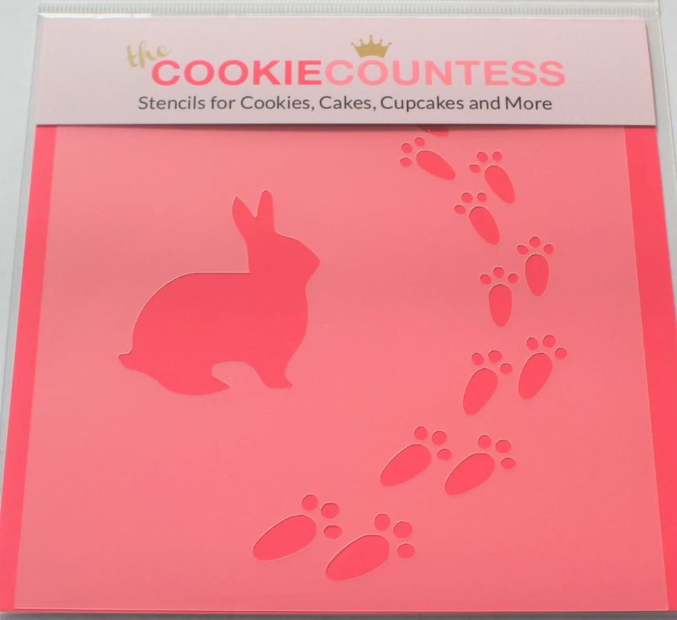 BUNNY AND PRINTS Cookie Countess, Cookie Stencil/Cupcake Stencil