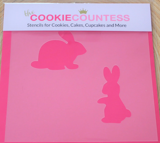 BUNNY SILHOUETTE Cookie Countess, Cookie Stencil/Cupcake Stencil