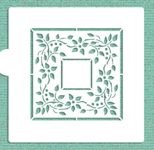 FLORAL FRAME Stencil "Designer Stencils" 5" x 5"