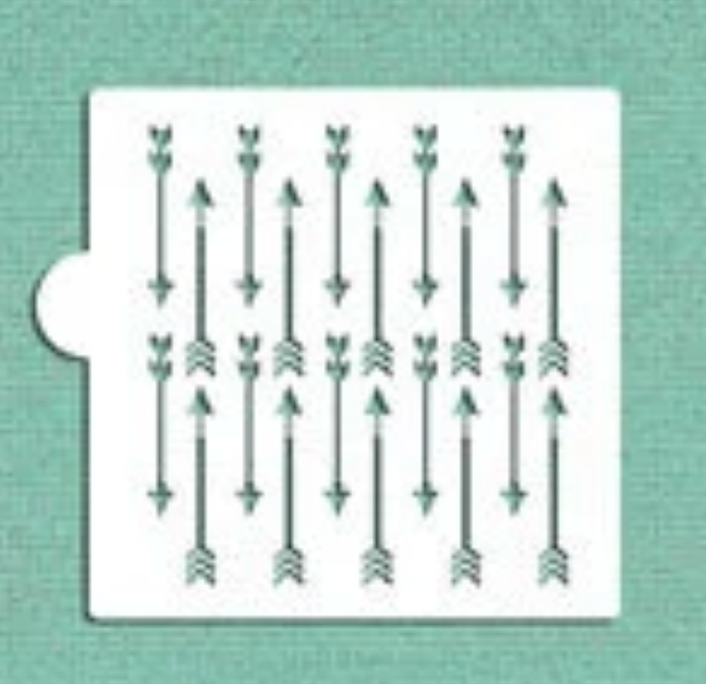 ARROWS ALL OVER Cookie Stencil "Designer Stencils" 5" x 5"