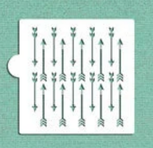 ARROWS ALL OVER Cookie Stencil "Designer Stencils" 5" x 5"