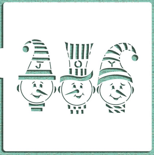 JOY SNOWMEN, Cookie Stencil  Set "Designer Stencils"