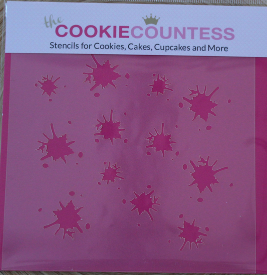 SPLATTERS Stencil, Cookie Countess, Cookie Stencil/Cupcake Stencil
