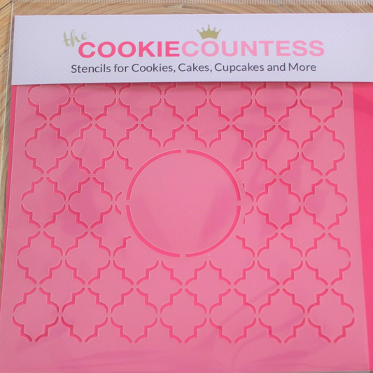 QUATREFOIL MONOGRAM STENCIL, Cookie Countess, Cookie Stencil/Cupcake Stencil