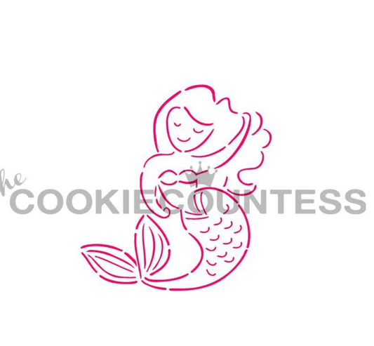 MERMAID PYO Cookie Countess, Cookie Stencil/Cupcake Stencil