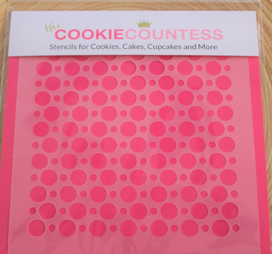 BUBBLE CIRCLES STENCIL, Cookie Countess, Cookie Stencil/Cupcake Stencil