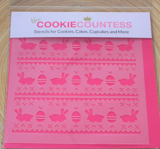 EASTER BORDER Cookie Countess, Cookie Stencil/Cupcake Stencil