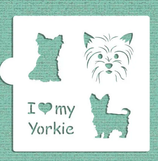 I LOVE MY YORKIE Cookie Stencil "Designer Stencils" 5" x 5"