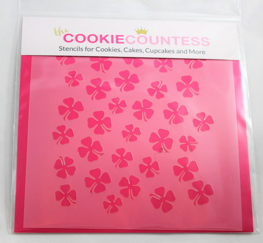 SHAMROCKS STENCIL, Cookie Countess, Cookie Stencil/Cupcake Stencil