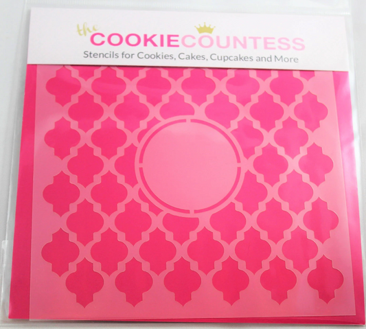 MOROCCAN MONOGRAM STENCIL, Cookie Countess, Cookie Stencil/Cupcake Stencil