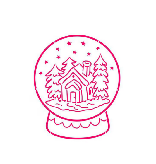SNOWGLOBE SCENE PYO Cookie Countess, Cookie Stencil/Cupcake Stencil
